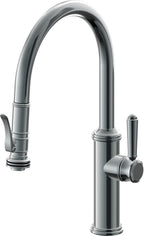 California Faucets Davoli Llave de Cocina Extraíble Tradicional - Surtidor Bajo - Níquel Negro