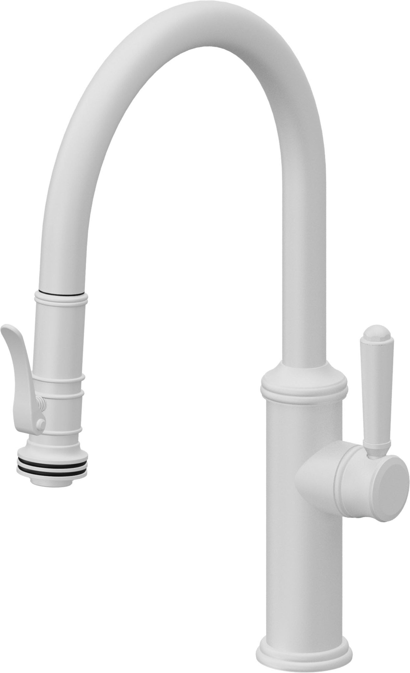 California Faucets Davoli Llave de Cocina Extraíble Tradicional - Surtidor Bajo - Blanco Mate