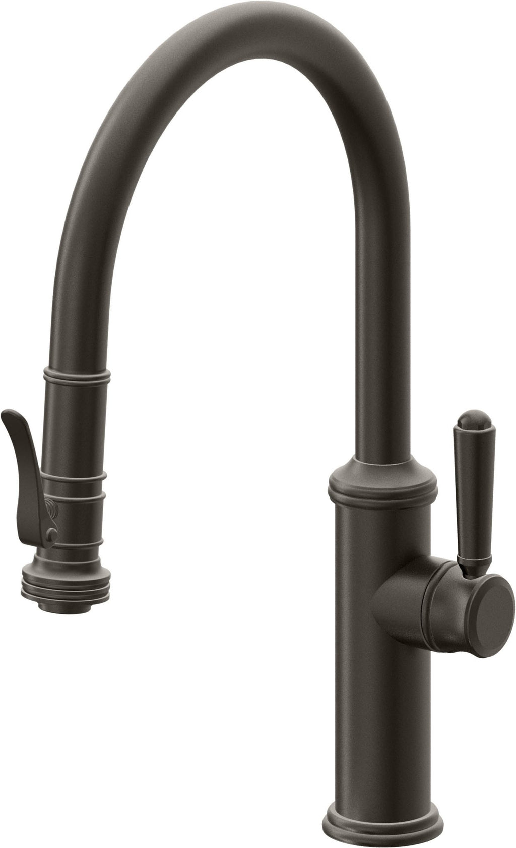 California Faucets Davoli Llave de Cocina Extraíble Tradicional - Surtidor Bajo - Bronce Oscuro