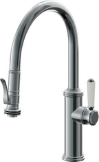California Faucets Davoli Llave de Cocina Extraíble Tradicional - Surtidor Bajo - Níquel Negro