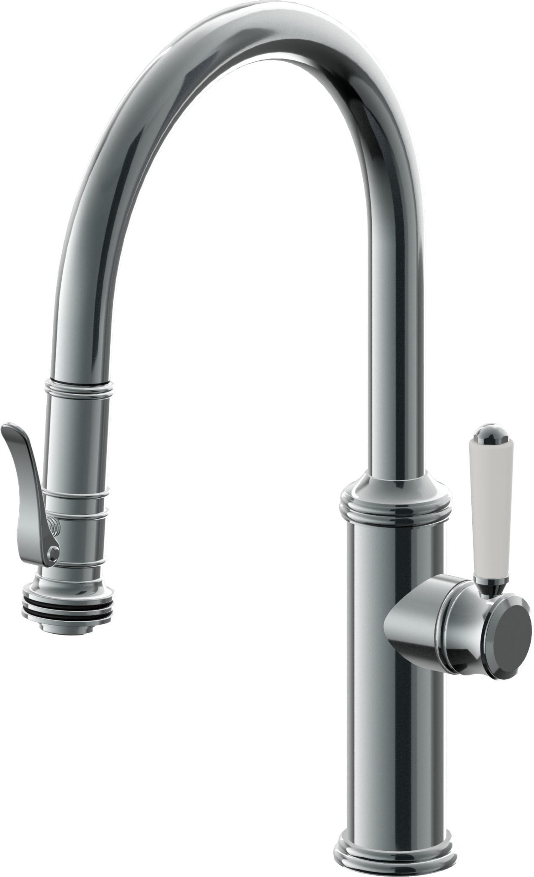 California Faucets Davoli Llave de Cocina Extraíble Tradicional - Surtidor Bajo - Níquel Negro