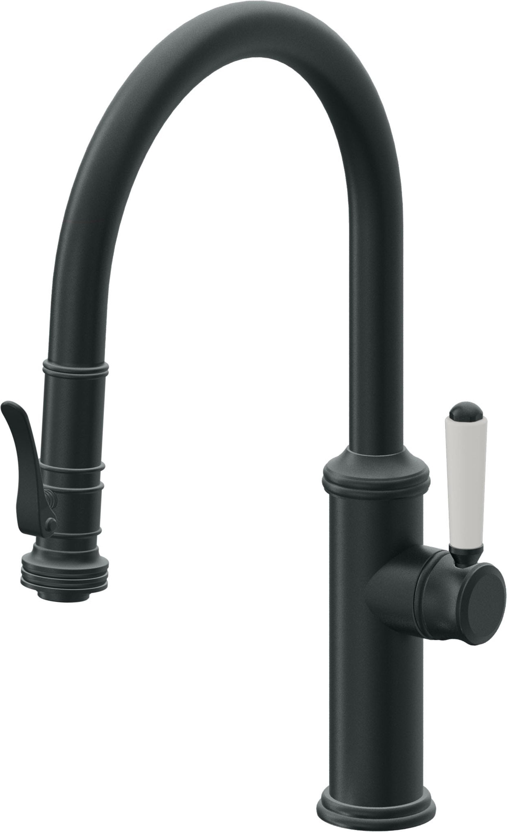 California Faucets Davoli Llave de Cocina Extraíble Tradicional - Surtidor Bajo - Carbón