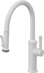 California Faucets Davoli Llave de Cocina Extraíble Tradicional - Surtidor Bajo - Blanco Mate