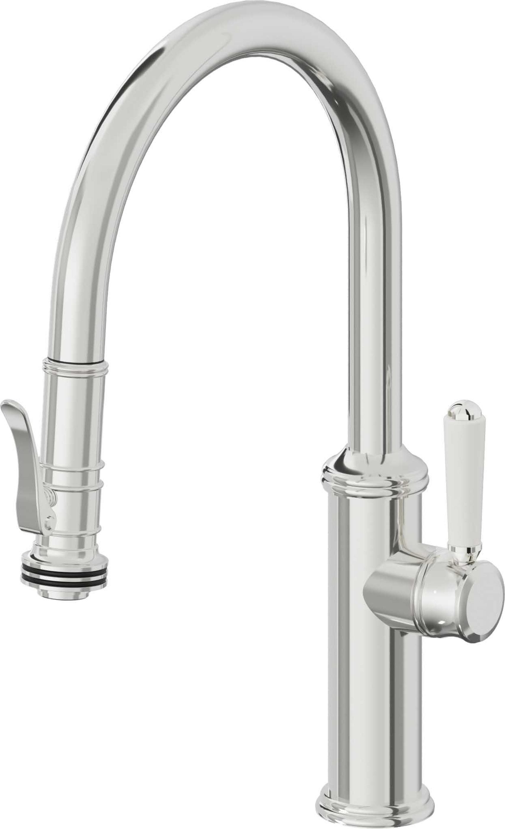 California Faucets Davoli Llave de Cocina Extraíble Tradicional - Surtidor Bajo - Cromo Pulido