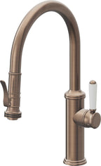 California Faucets Davoli Llave de Cocina Extraíble Tradicional - Surtidor Bajo - Bronce Satinado