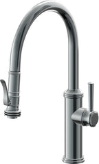 California Faucets Davoli Llave de Cocina Extraíble Tradicional - Surtidor Bajo - Níquel Negro