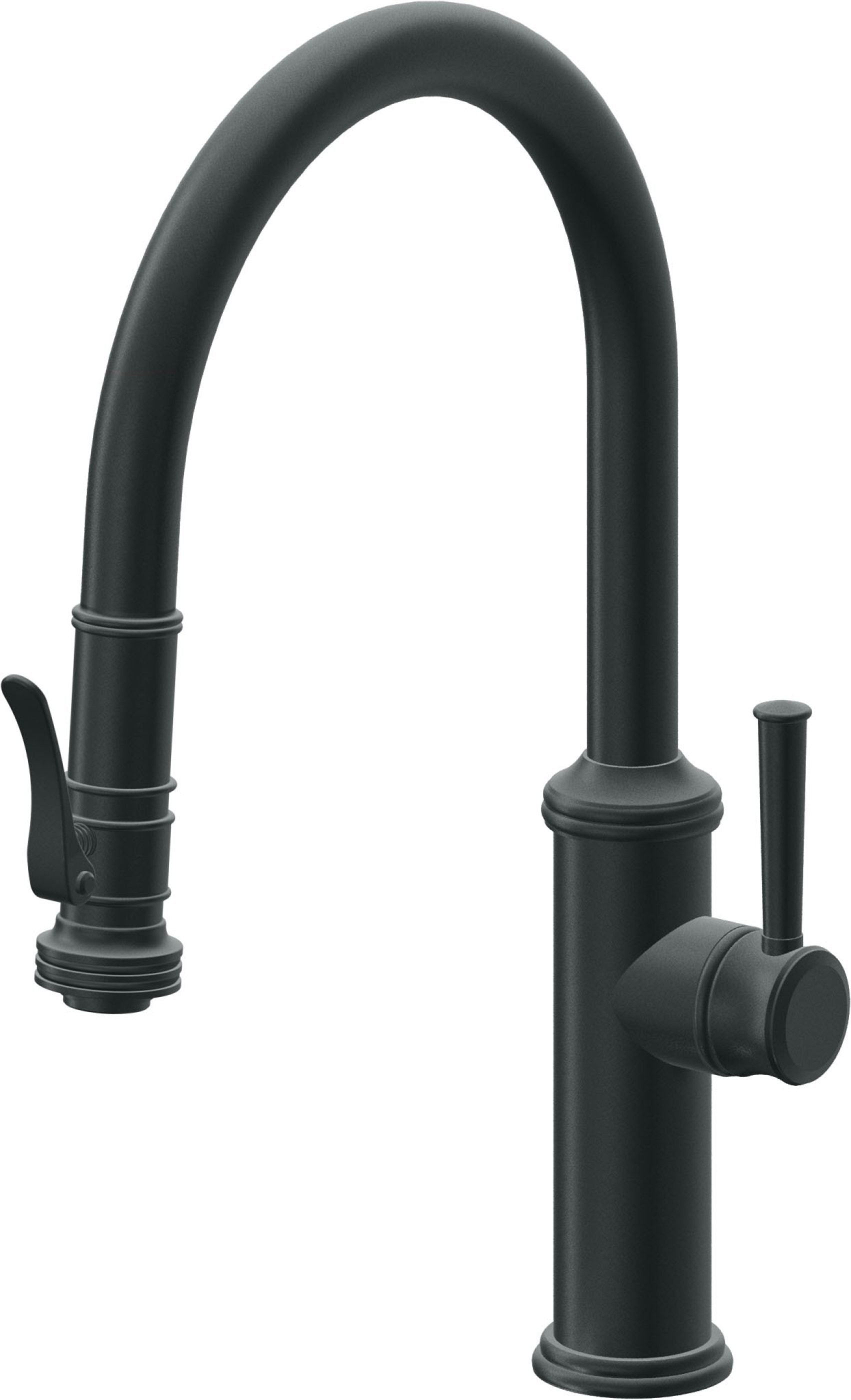 California Faucets Davoli Llave de Cocina Extraíble Tradicional - Surtidor Bajo - Carbón