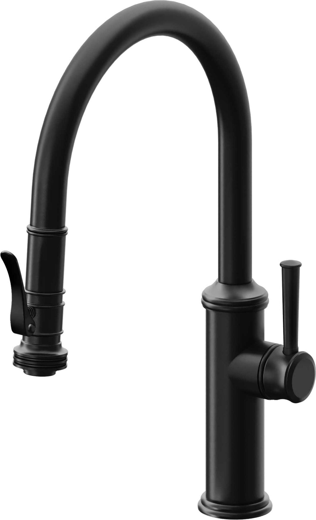 California Faucets Davoli Llave de Cocina Extraíble Tradicional - Surtidor Bajo - Negro Mate
