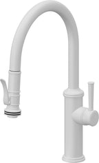 California Faucets Davoli Llave de Cocina Extraíble Tradicional - Surtidor Bajo - Blanco Mate