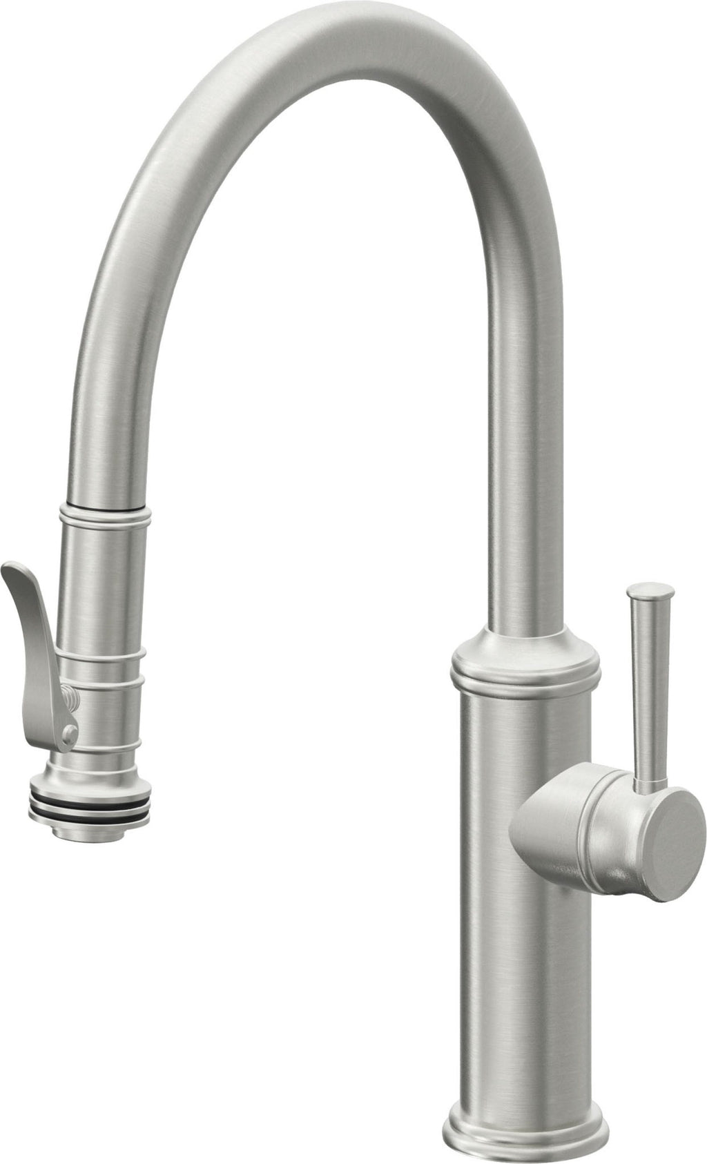 California Faucets Davoli Llave de Cocina Extraíble Tradicional - Surtidor Bajo - Cromo Satinado