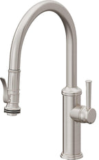California Faucets Davoli Llave de Cocina Extraíble Tradicional - Surtidor Bajo - Acero Inoxidable Ultra