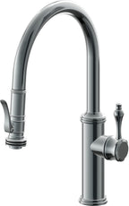 California Faucets Davoli Llave de Cocina Extraíble Tradicional - Surtidor Bajo - Níquel Negro