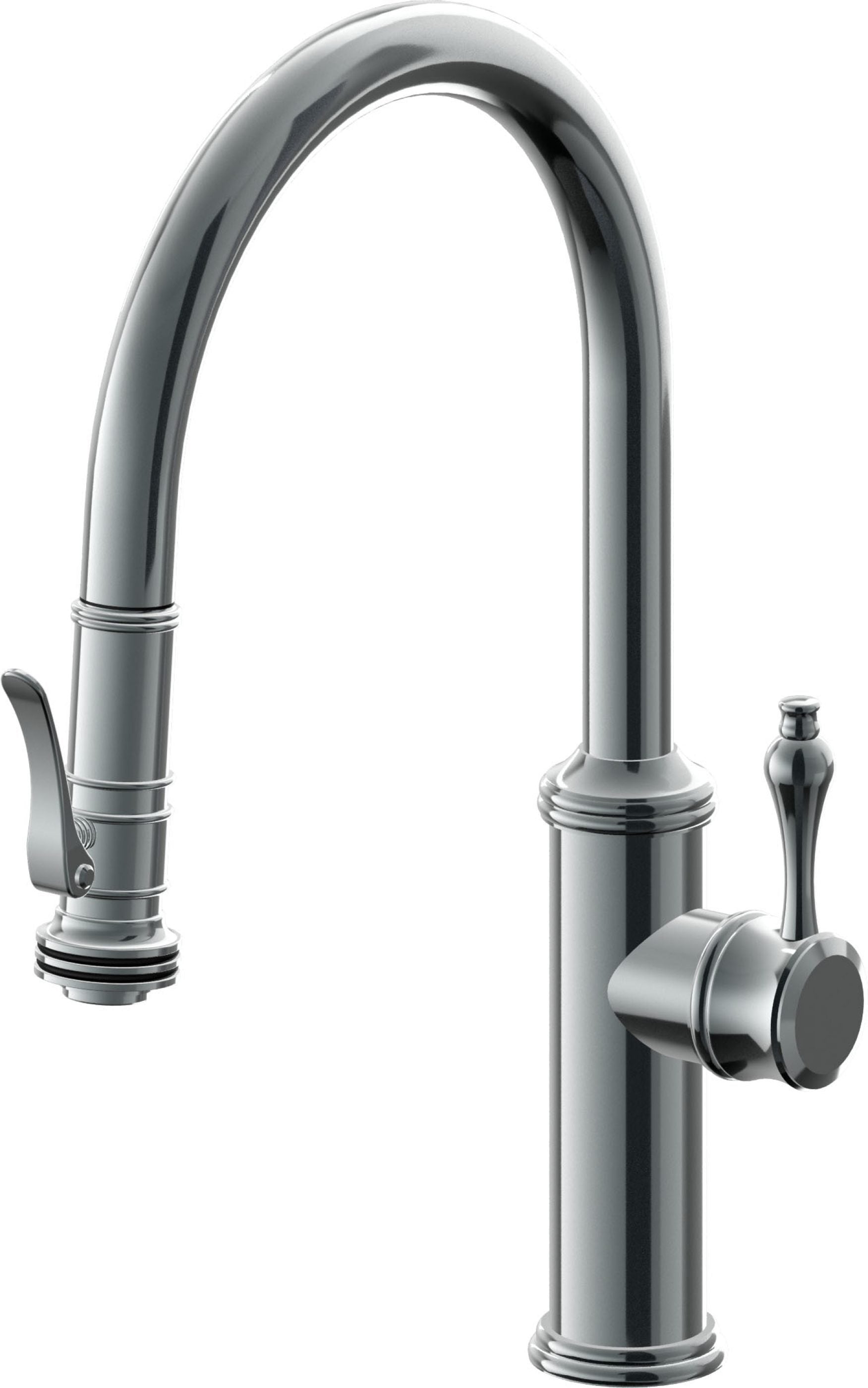 California Faucets Davoli Llave de Cocina Extraíble Tradicional - Surtidor Bajo - Níquel Negro