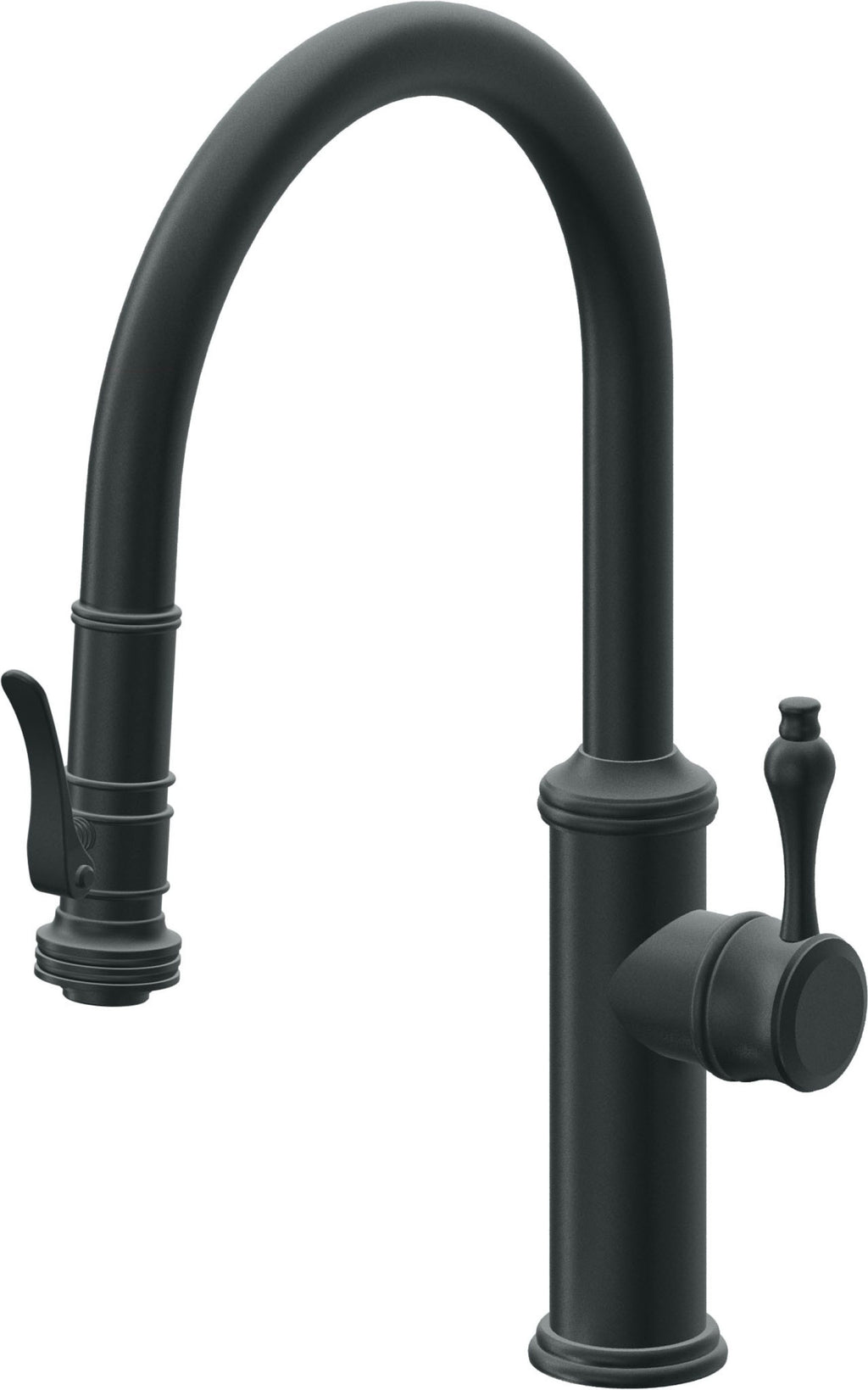 California Faucets Davoli Llave de Cocina Extraíble Tradicional - Surtidor Bajo - Carbón