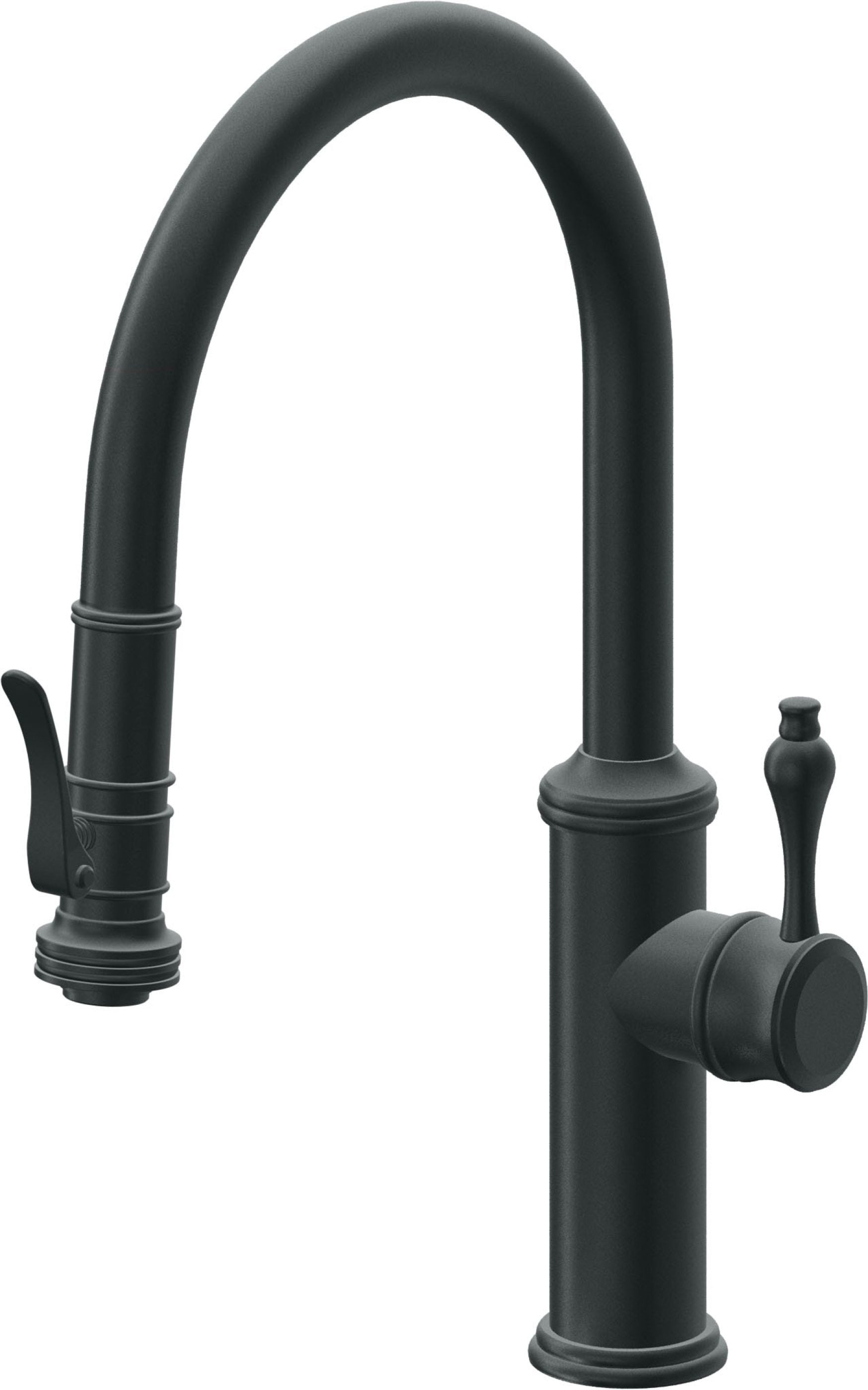 California Faucets Davoli Llave de Cocina Extraíble Tradicional - Surtidor Bajo - Carbón