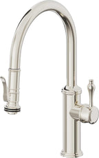 California Faucets Davoli Llave de Cocina Extraíble Tradicional - Surtidor Bajo - Níquel Pulido