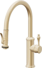 California Faucets Davoli Llave de Cocina Extraíble Tradicional - Surtidor Bajo - Latón Satinado
