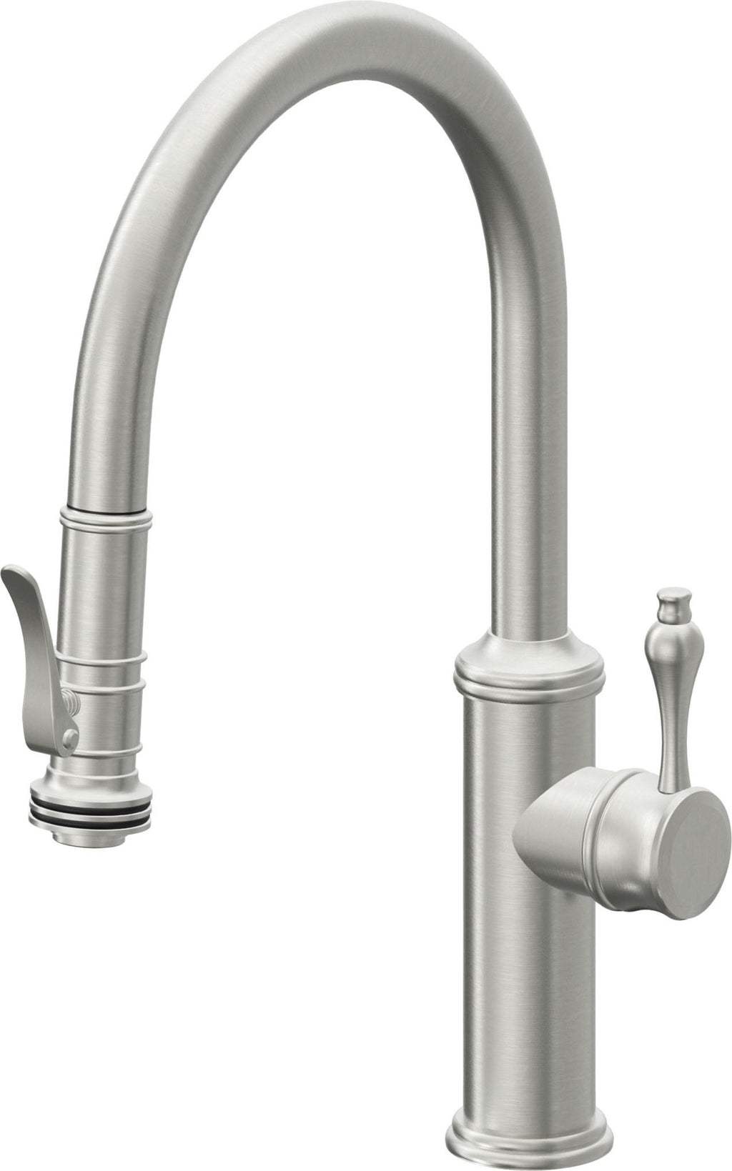 California Faucets Davoli Llave de Cocina Extraíble Tradicional - Surtidor Bajo - Cromo Satinado
