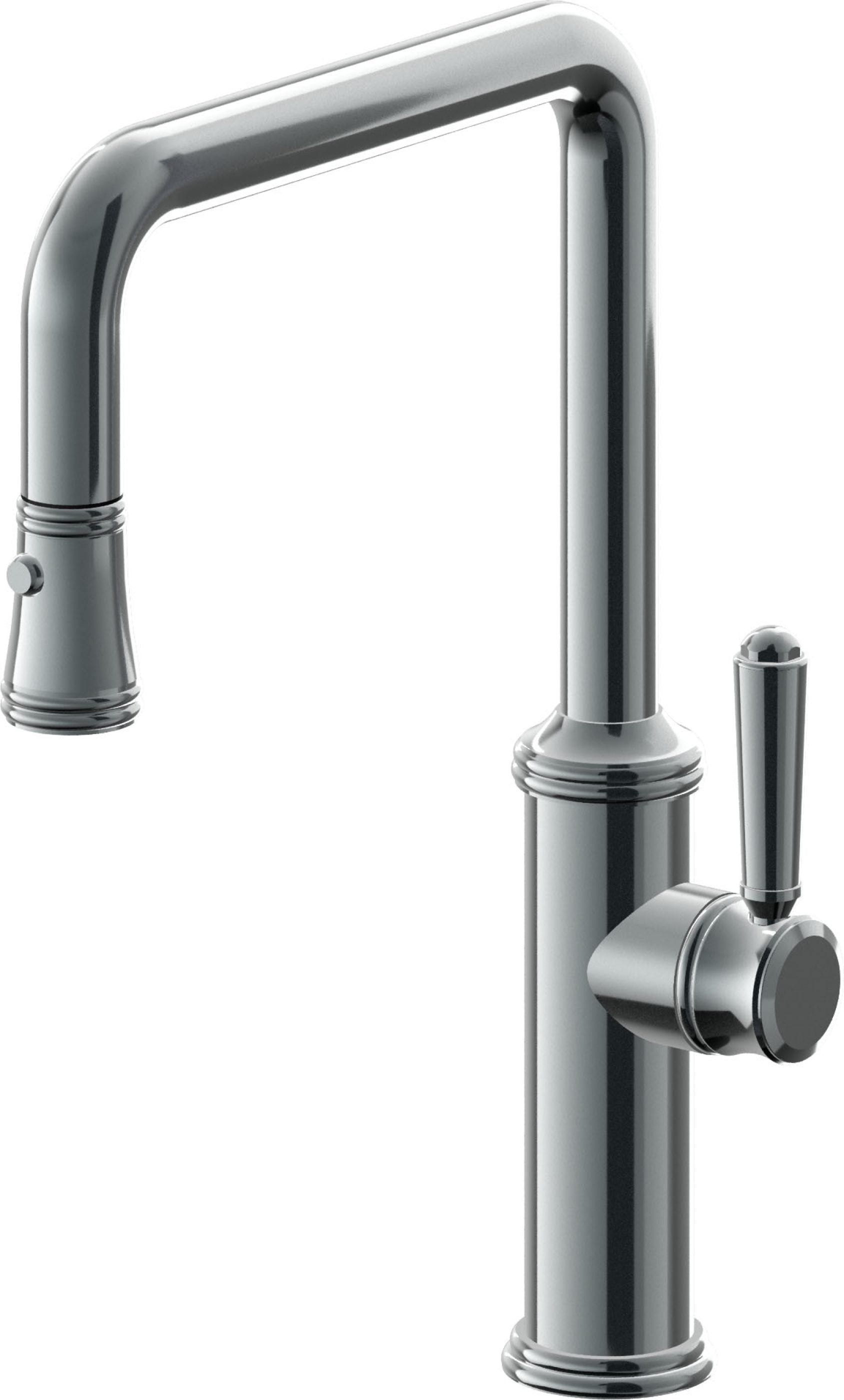 California Faucets Davoli Llave de Cocina Extraíble Tradicional - Surtidor Quad - Níquel Negro