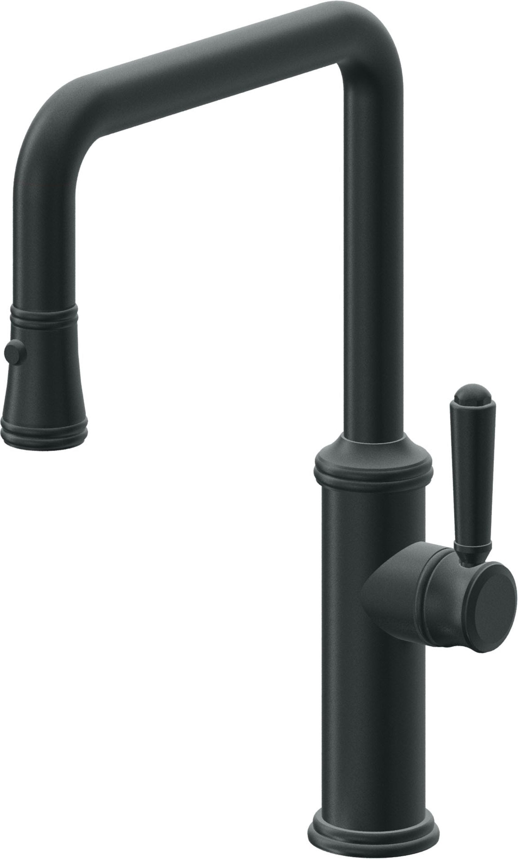 California Faucets Davoli Llave de Cocina Extraíble Tradicional - Surtidor Quad - Carbón