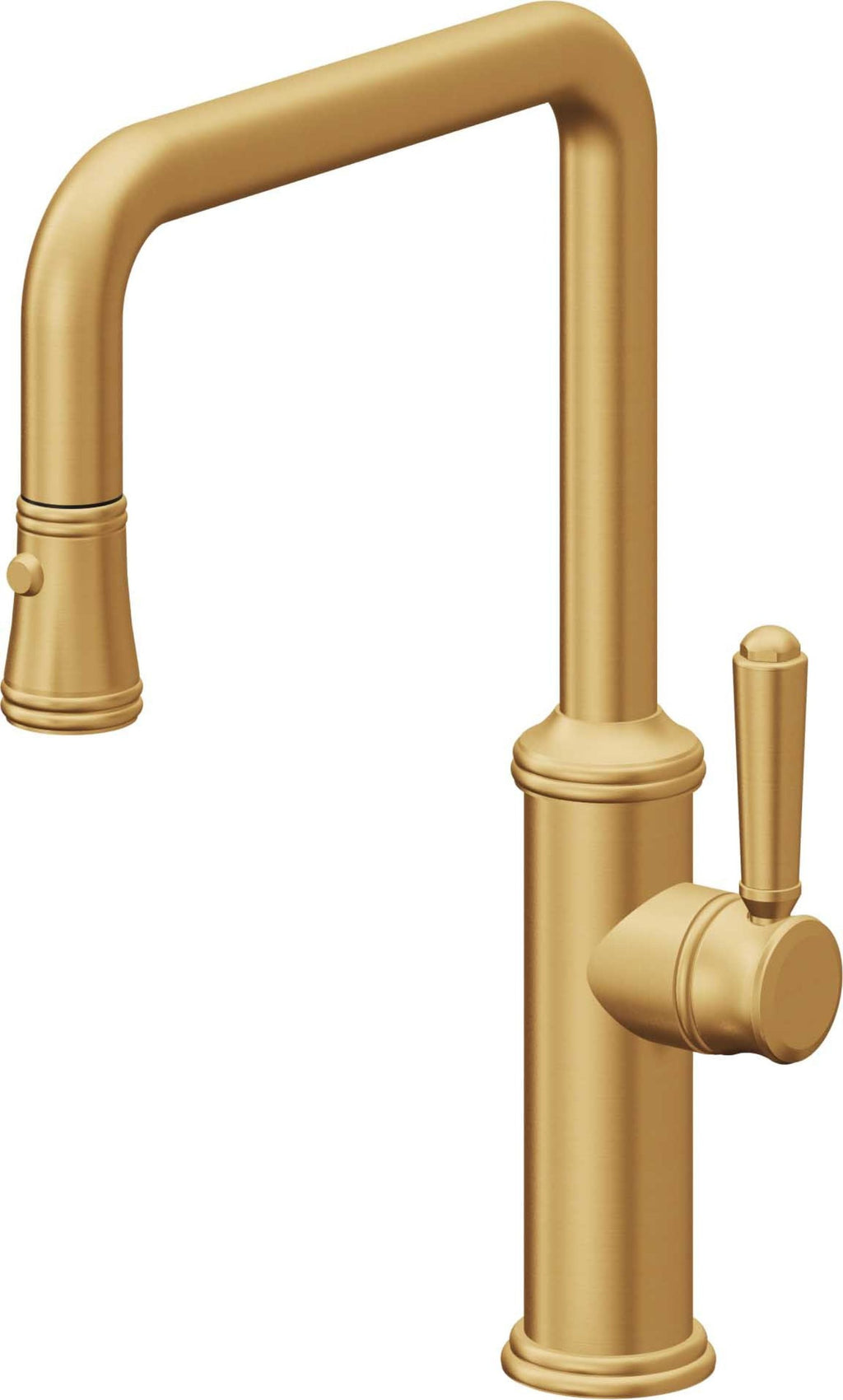 California Faucets Davoli Llave de Cocina Extraíble Tradicional - Surtidor Quad - Oro Satinado de por Vida