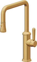 California Faucets Davoli Llave de Cocina Extraíble Tradicional - Surtidor Quad - Oro Satinado de por Vida