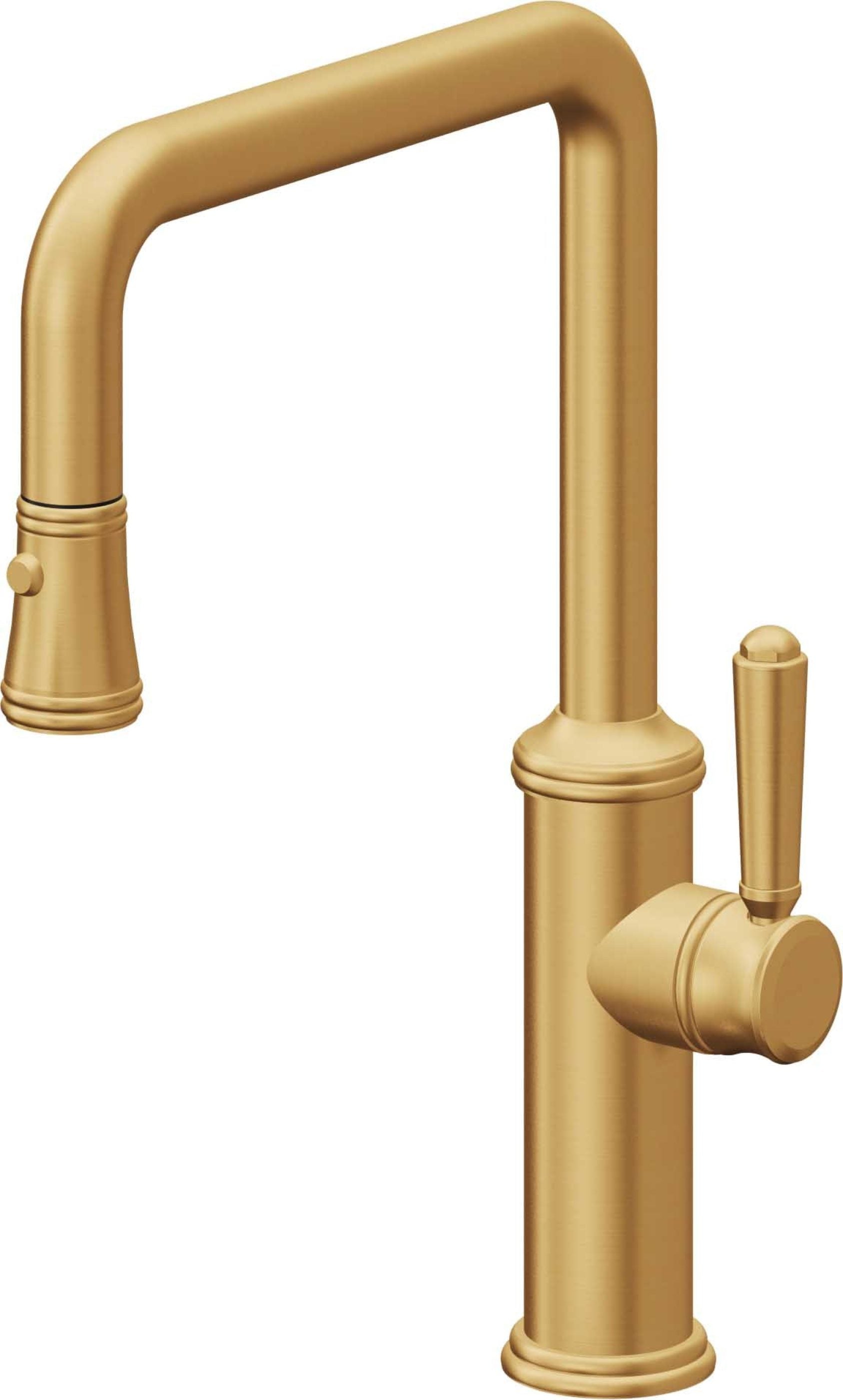 California Faucets Davoli Llave de Cocina Extraíble Tradicional - Surtidor Quad - Oro Satinado de por Vida