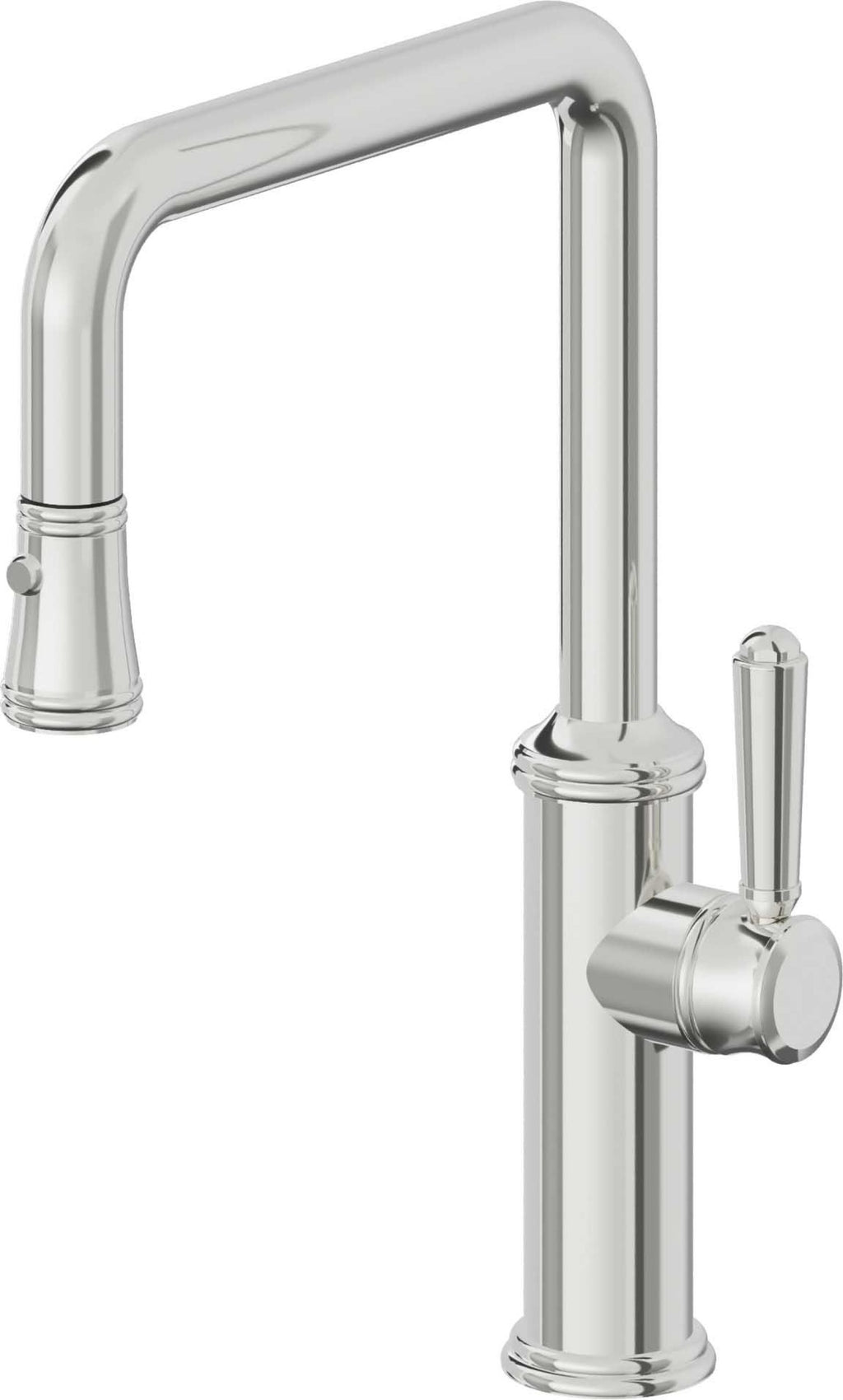 California Faucets Davoli Llave de Cocina Extraíble Tradicional - Surtidor Quad - Cromo Pulido