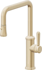 California Faucets Davoli Llave de Cocina Extraíble Tradicional - Surtidor Quad - Latón Satinado