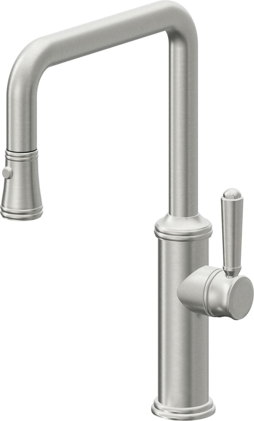 California Faucets Davoli Llave de Cocina Extraíble Tradicional - Surtidor Quad - Cromo Satinado
