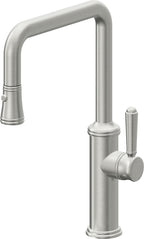 California Faucets Davoli Llave de Cocina Extraíble Tradicional - Surtidor Quad - Cromo Satinado