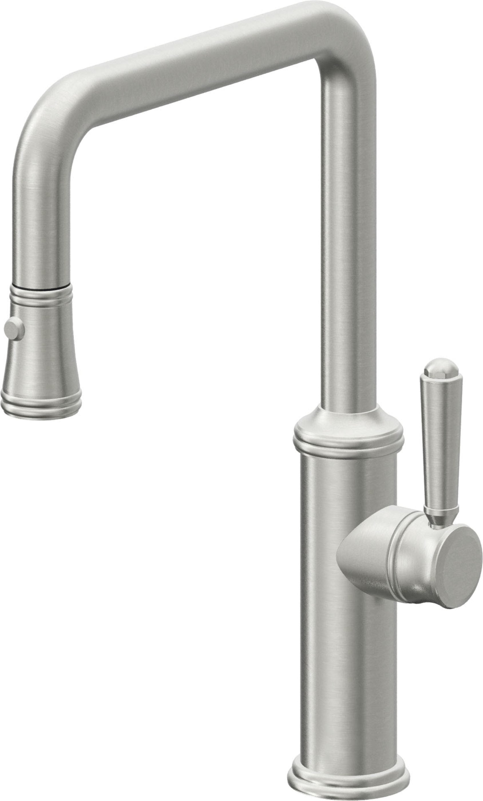 California Faucets Davoli Llave de Cocina Extraíble Tradicional - Surtidor Quad - Cromo Satinado