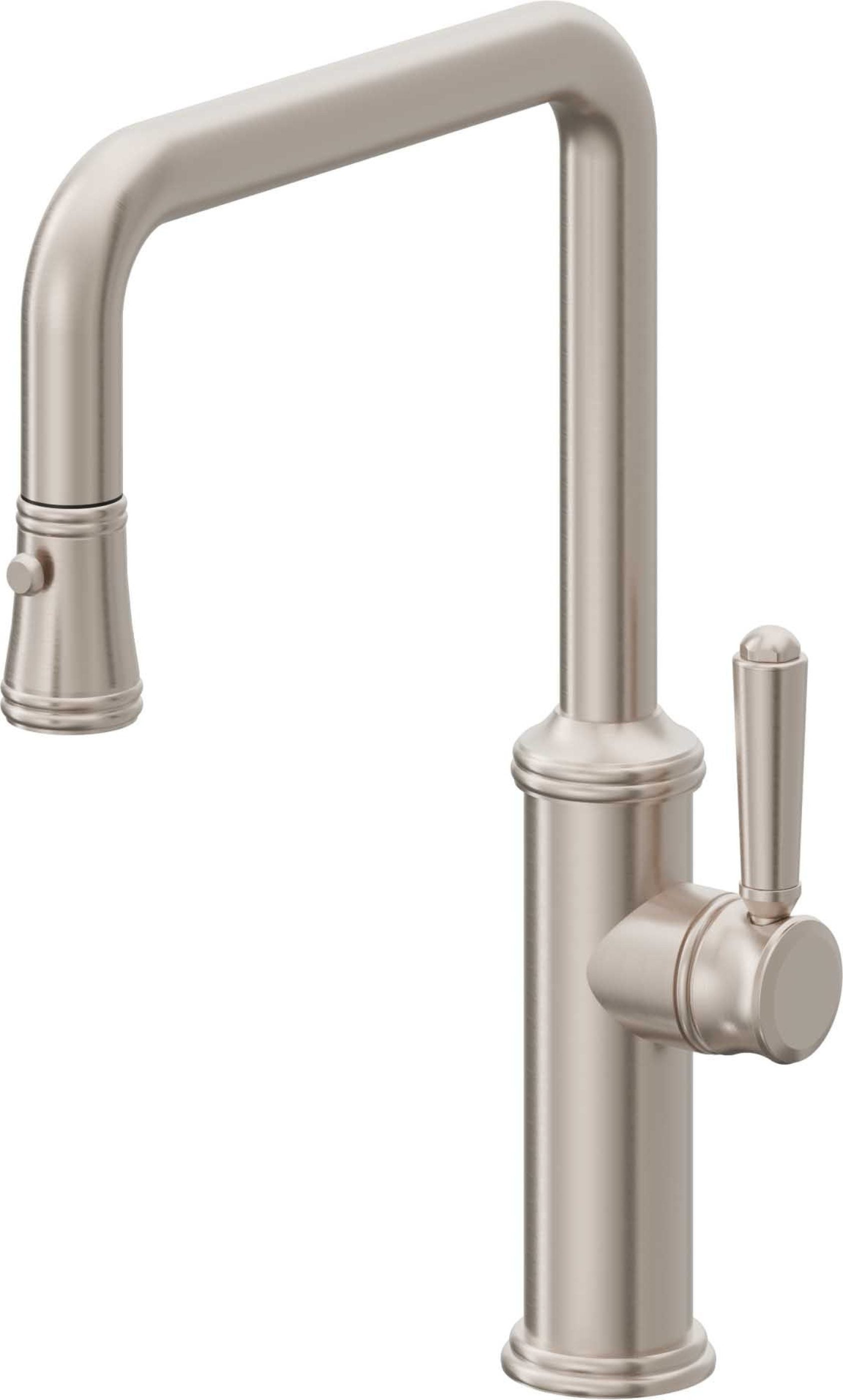 California Faucets Davoli Llave de Cocina Extraíble Tradicional - Surtidor Quad - Níquel Satinado