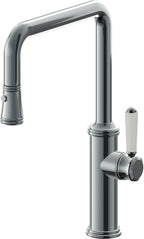 California Faucets Davoli Llave de Cocina Extraíble Tradicional - Surtidor Quad - Níquel Negro