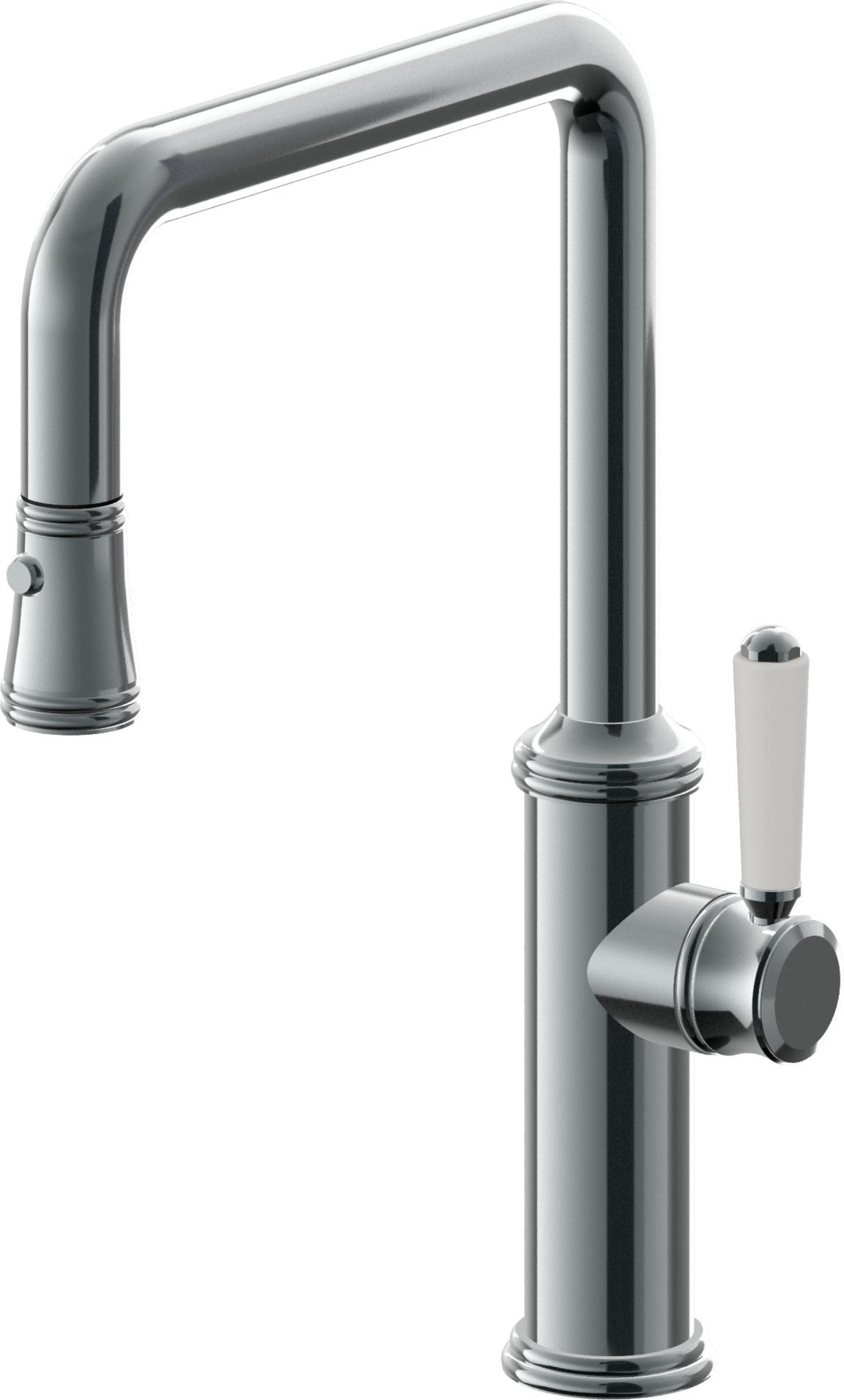California Faucets Davoli Llave de Cocina Extraíble Tradicional - Surtidor Quad - Níquel Negro