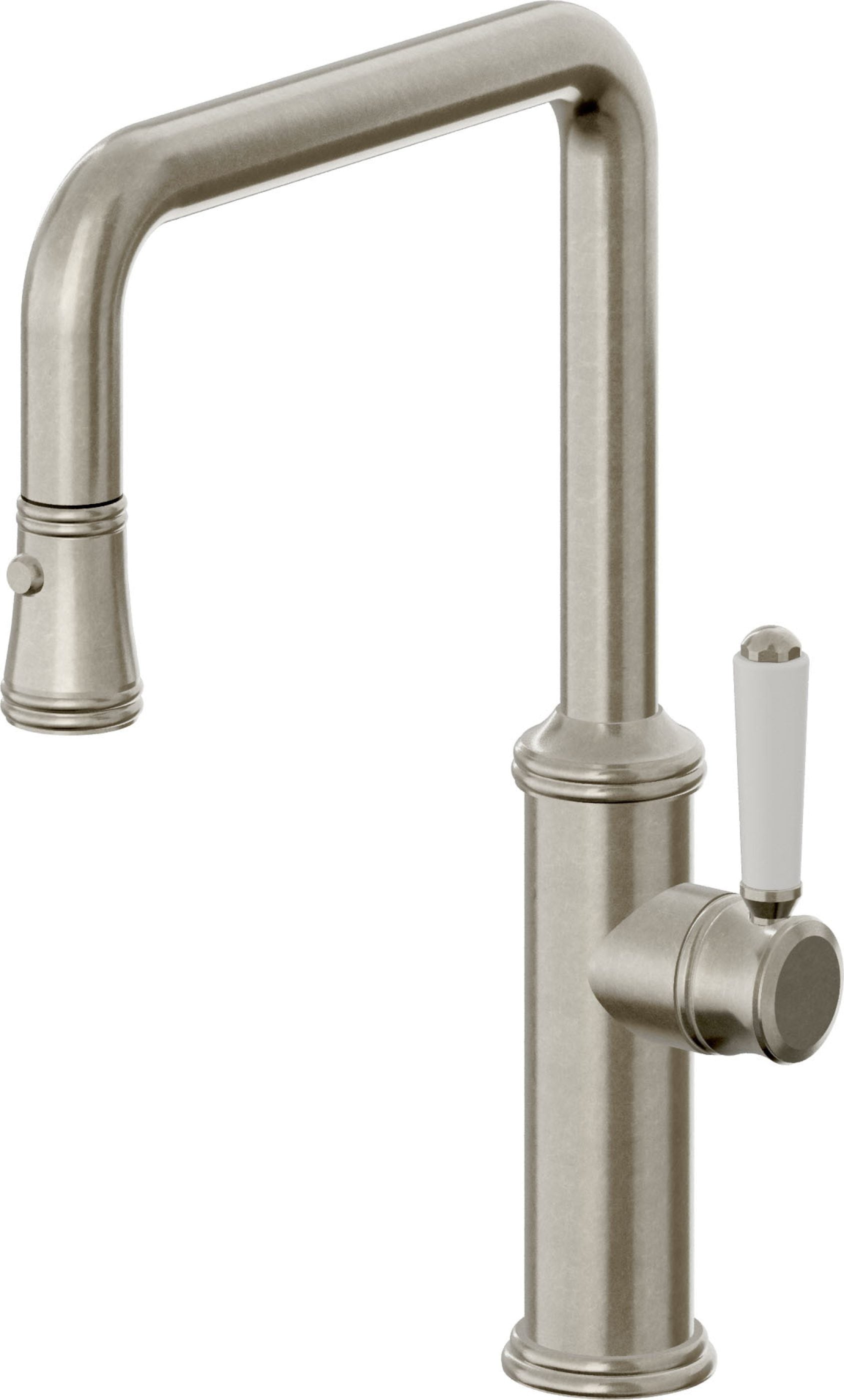 California Faucets Davoli Llave de Cocina Extraíble Tradicional - Surtidor Quad - Níquel Bruñido