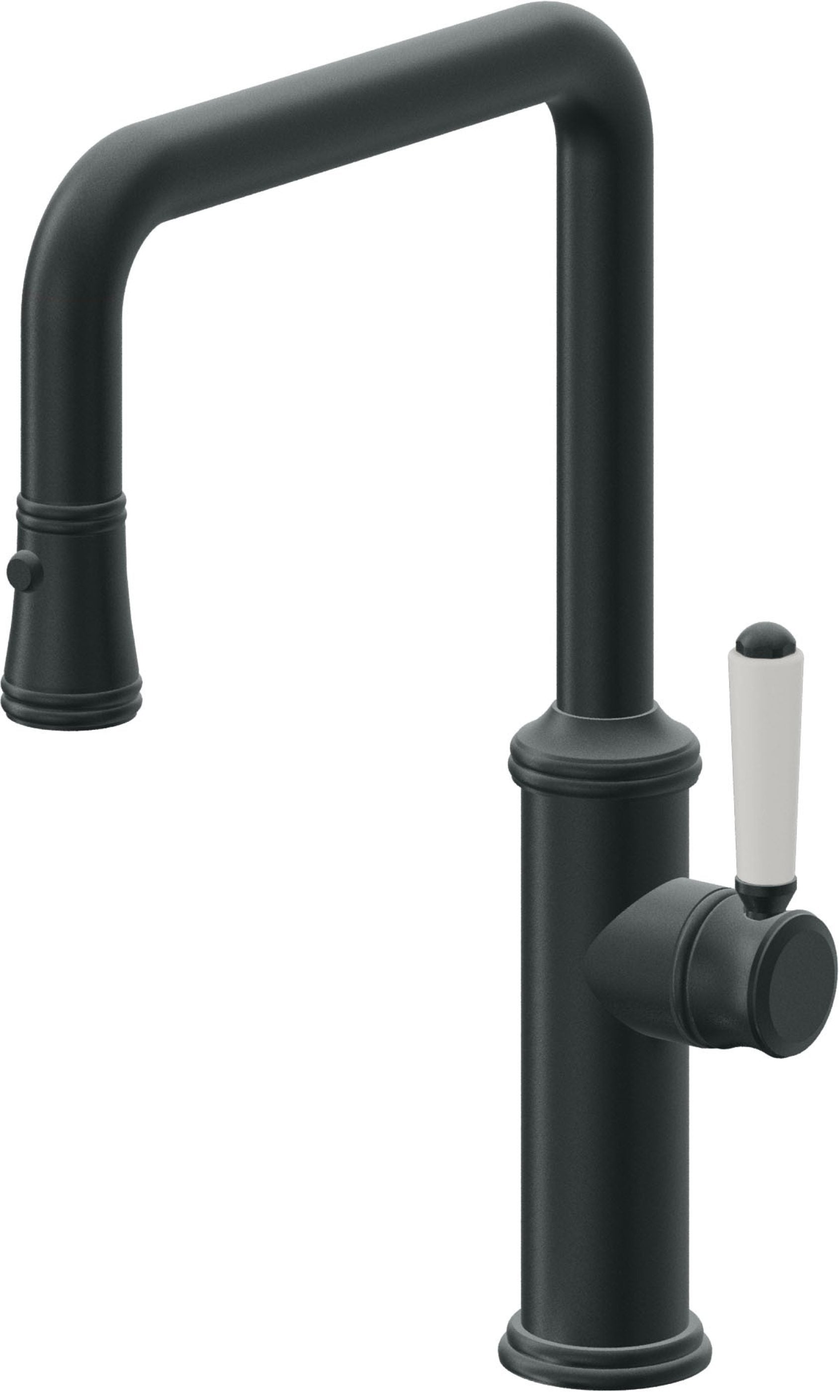 California Faucets Davoli Llave de Cocina Extraíble Tradicional - Surtidor Quad - Carbón