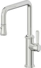 California Faucets Davoli Llave de Cocina Extraíble Tradicional - Surtidor Quad - Cromo Pulido