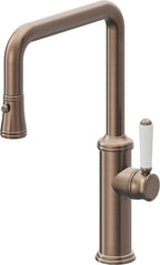 California Faucets Davoli Llave de Cocina Extraíble Tradicional - Surtidor Quad - Bronce Satinado