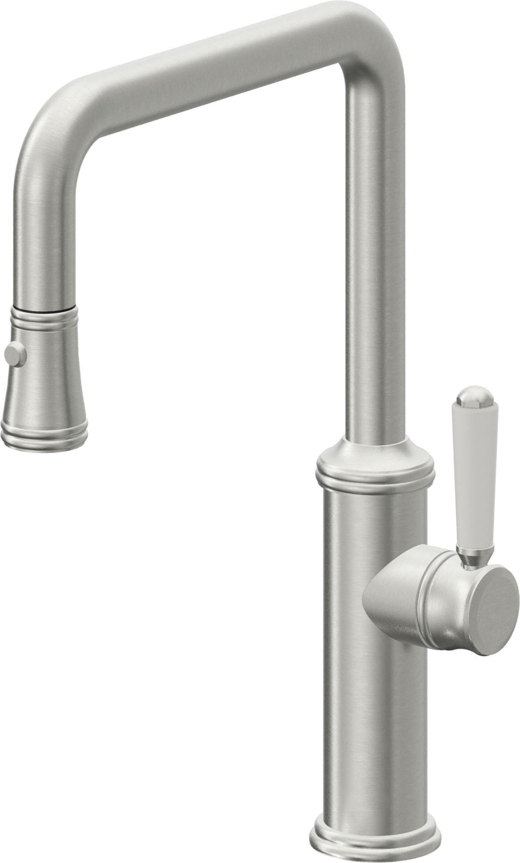 California Faucets Davoli Llave de Cocina Extraíble Tradicional - Surtidor Quad - Cromo Satinado