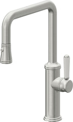 California Faucets Davoli Llave de Cocina Extraíble Tradicional - Surtidor Quad - Cromo Satinado