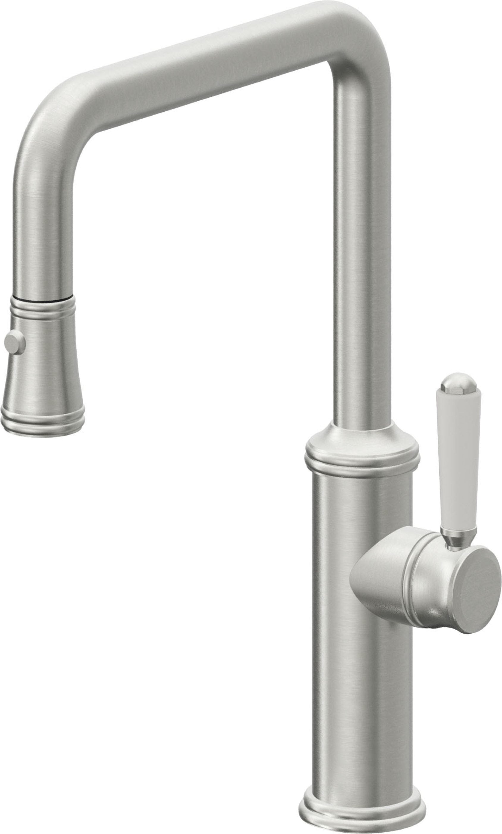 California Faucets Davoli Llave de Cocina Extraíble Tradicional - Surtidor Quad - Cromo Satinado