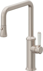 California Faucets Davoli Llave de Cocina Extraíble Tradicional - Surtidor Quad - Níquel Satinado