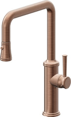 California Faucets Davoli Llave de Cocina Extraíble Tradicional - Surtidor Quad - Cobre Antiguo Mate
