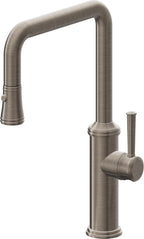 California Faucets Davoli Llave de Cocina Extraíble Tradicional - Surtidor Quad - Níquel Antiguo Mate