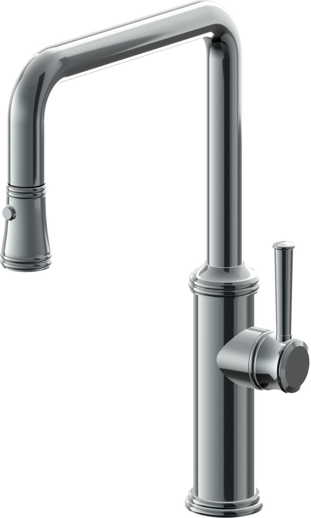 California Faucets Davoli Llave de Cocina Extraíble Tradicional - Surtidor Quad - Níquel Negro