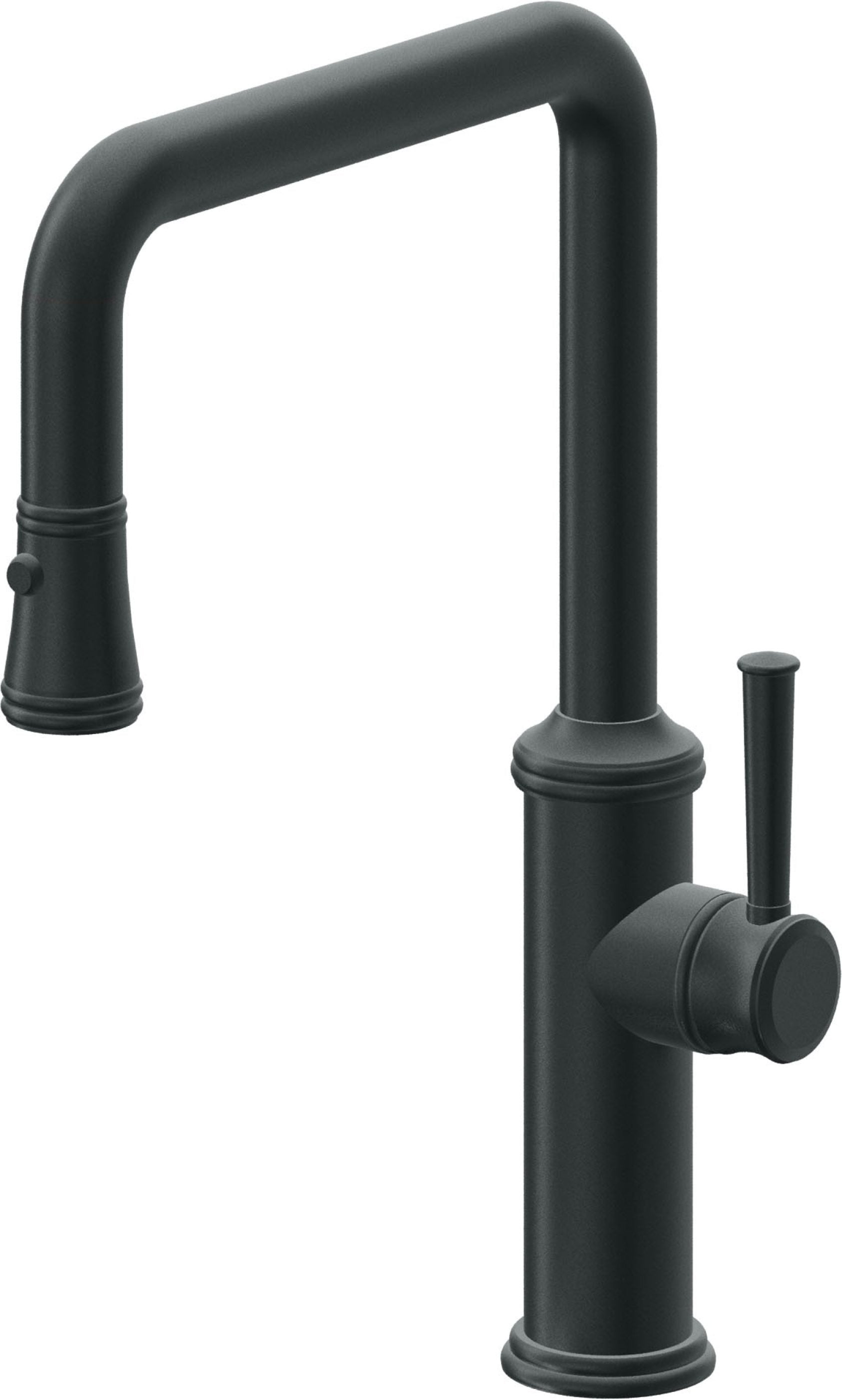 California Faucets Davoli Llave de Cocina Extraíble Tradicional - Surtidor Quad - Carbón