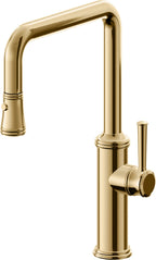 California Faucets Davoli Llave de Cocina Extraíble Tradicional - Surtidor Quad - Oro Francés