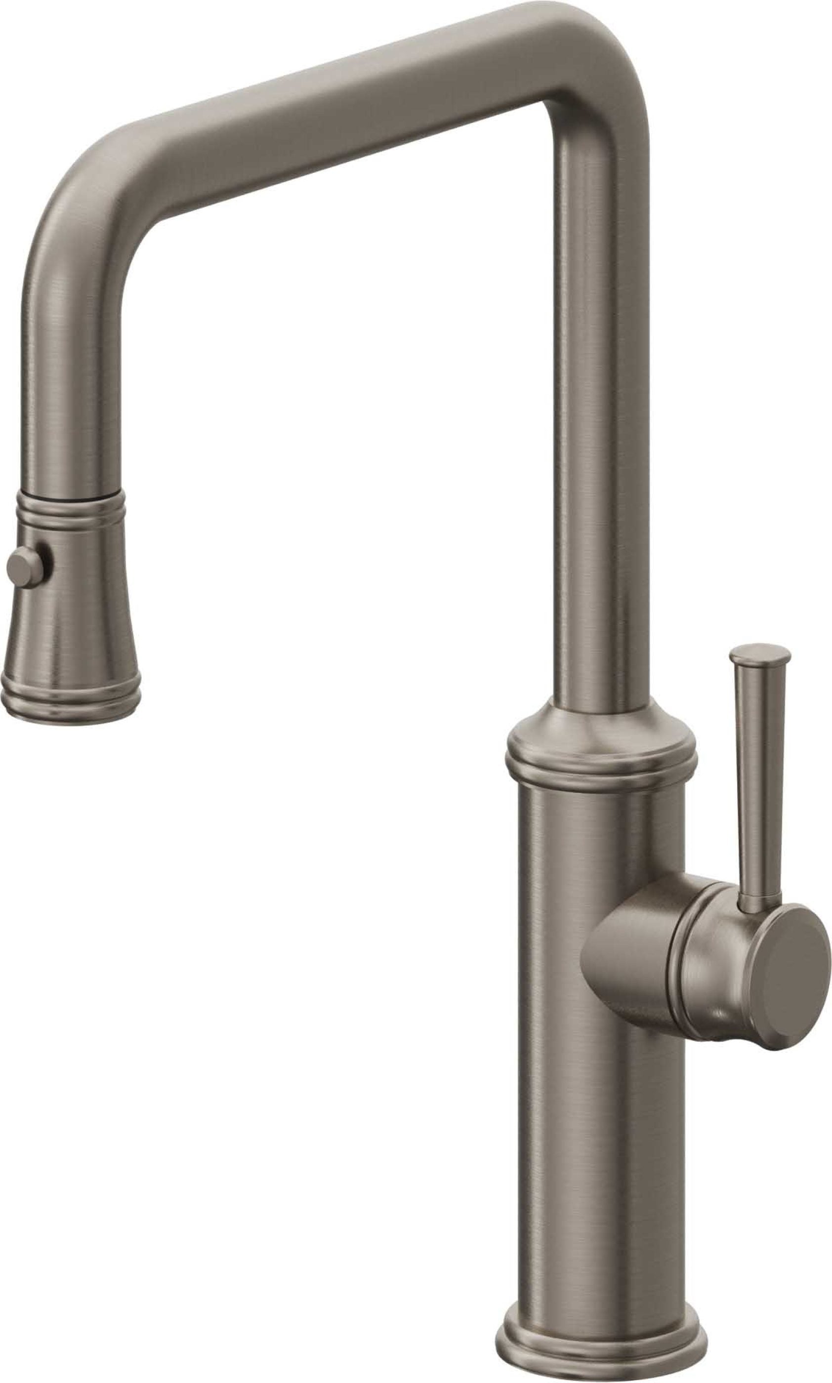 California Faucets Davoli Llave de Cocina Extraíble Tradicional - Surtidor Quad - Grafito