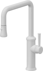 California Faucets Davoli Llave de Cocina Extraíble Tradicional - Surtidor Quad - Blanco Mate